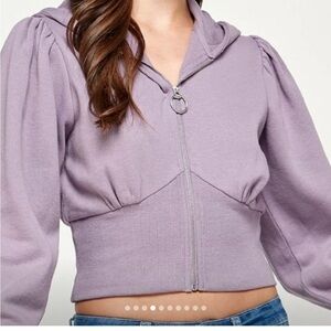 Cropped zip up sweater